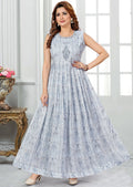 Light Blue Georgette Long Dress