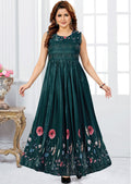 Green Tissue Georgette Long Dress