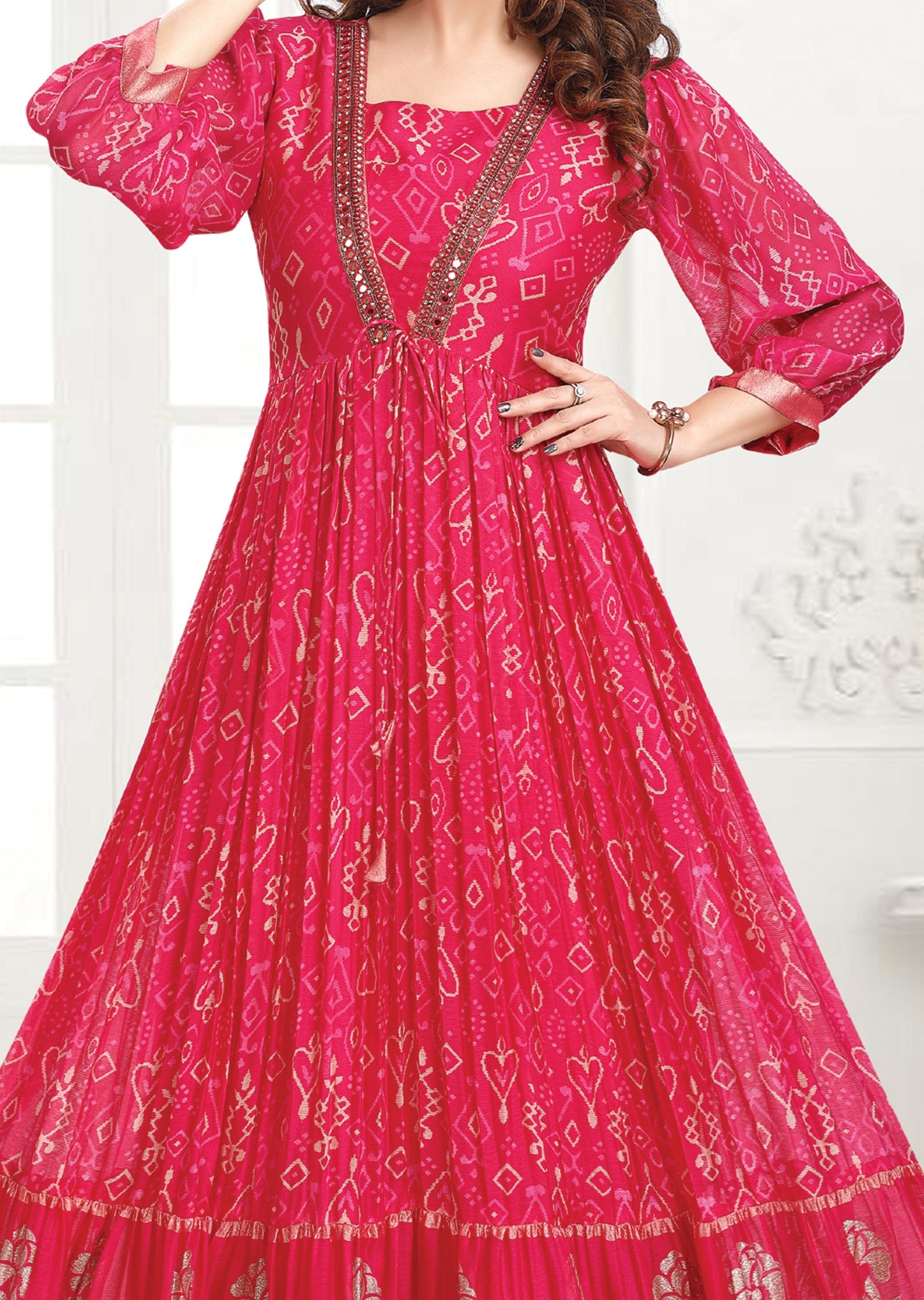 Rani Pink Chiffon Long Dress
