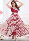 Magenta Pink Brasso Chiffon Long Dress