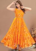 Orange Brasso Chiffon Long Dress