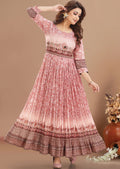 Onion Pink Soft Silk Long Dress