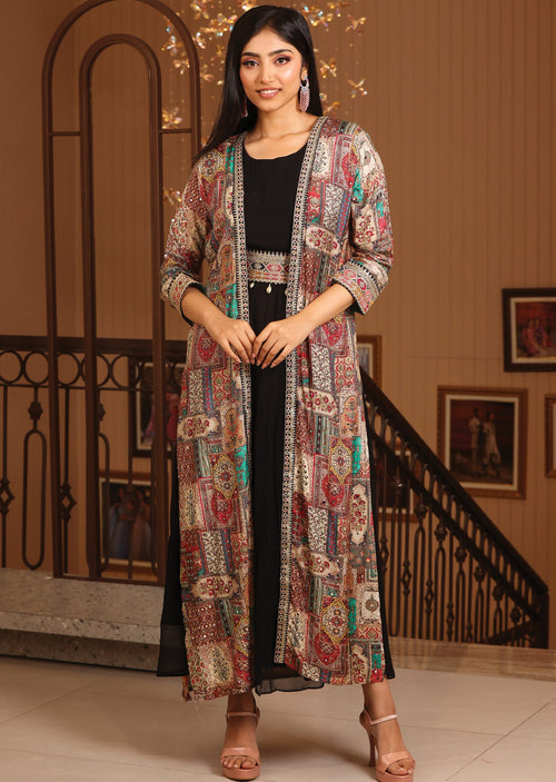 Black Georgette Long Dress