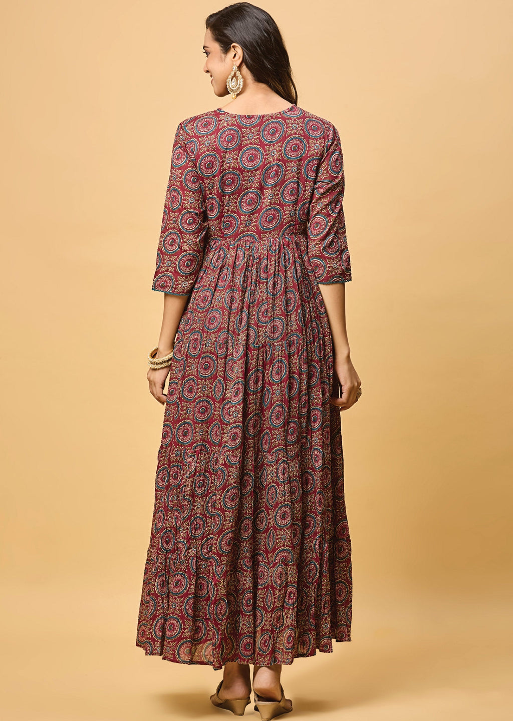 Magenta Cotton Long Dress