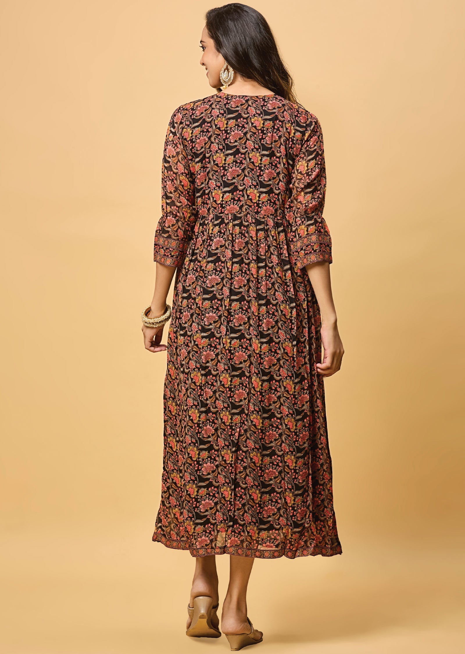 Black Georgette Long Dress
