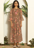 Brown Georgette Long Dress