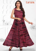 Magenta Georgette Printed Long Dress