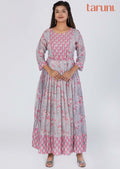 Light Grey Banaras Chanderi Long Dress