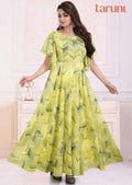Yellow georgette Long Dress