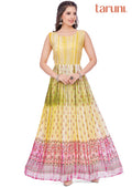 Yellow Georgette Long Dress