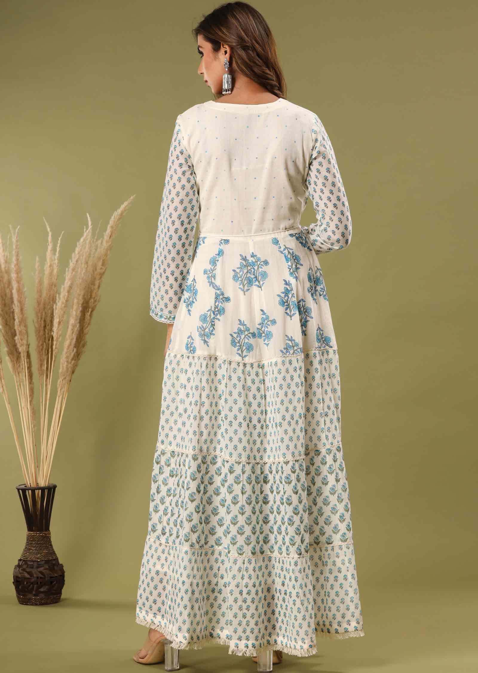 Off White Cotton Long Dress