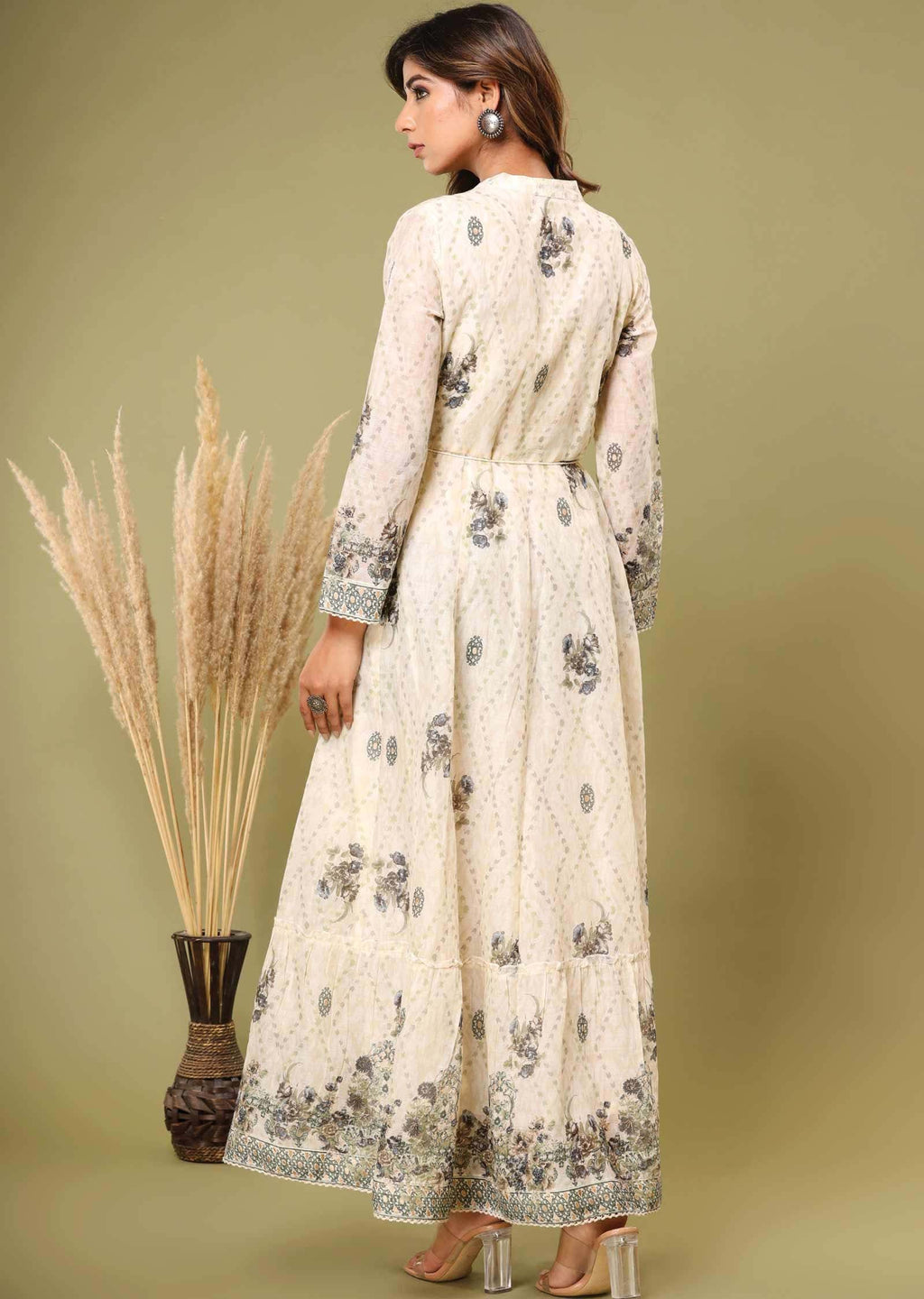 Cream Cotton Long Dress