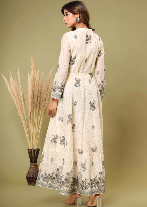 Cream Cotton Long Dress
