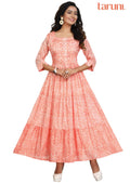 Peach Cotton Long Dress
