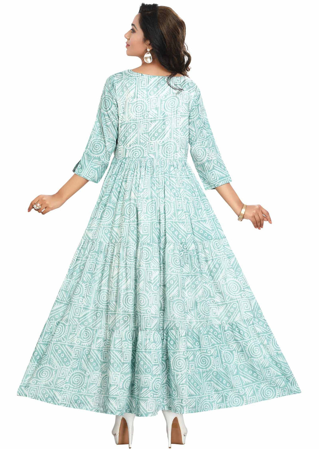 Dusty Green Cotton Long Dress
