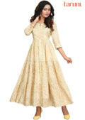 Beige Cotton Long Dress