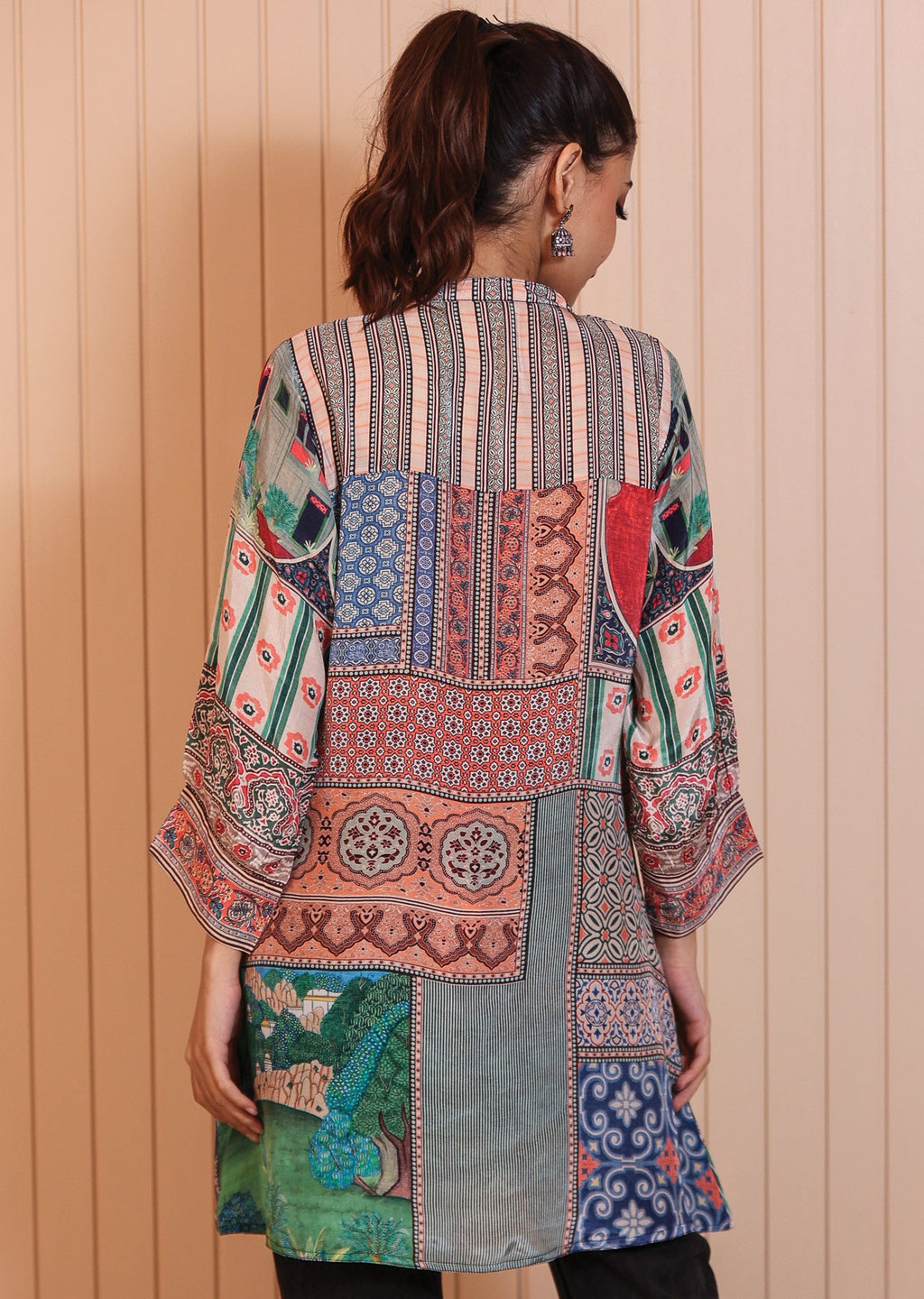 Multi Color Crepe Short Kurti