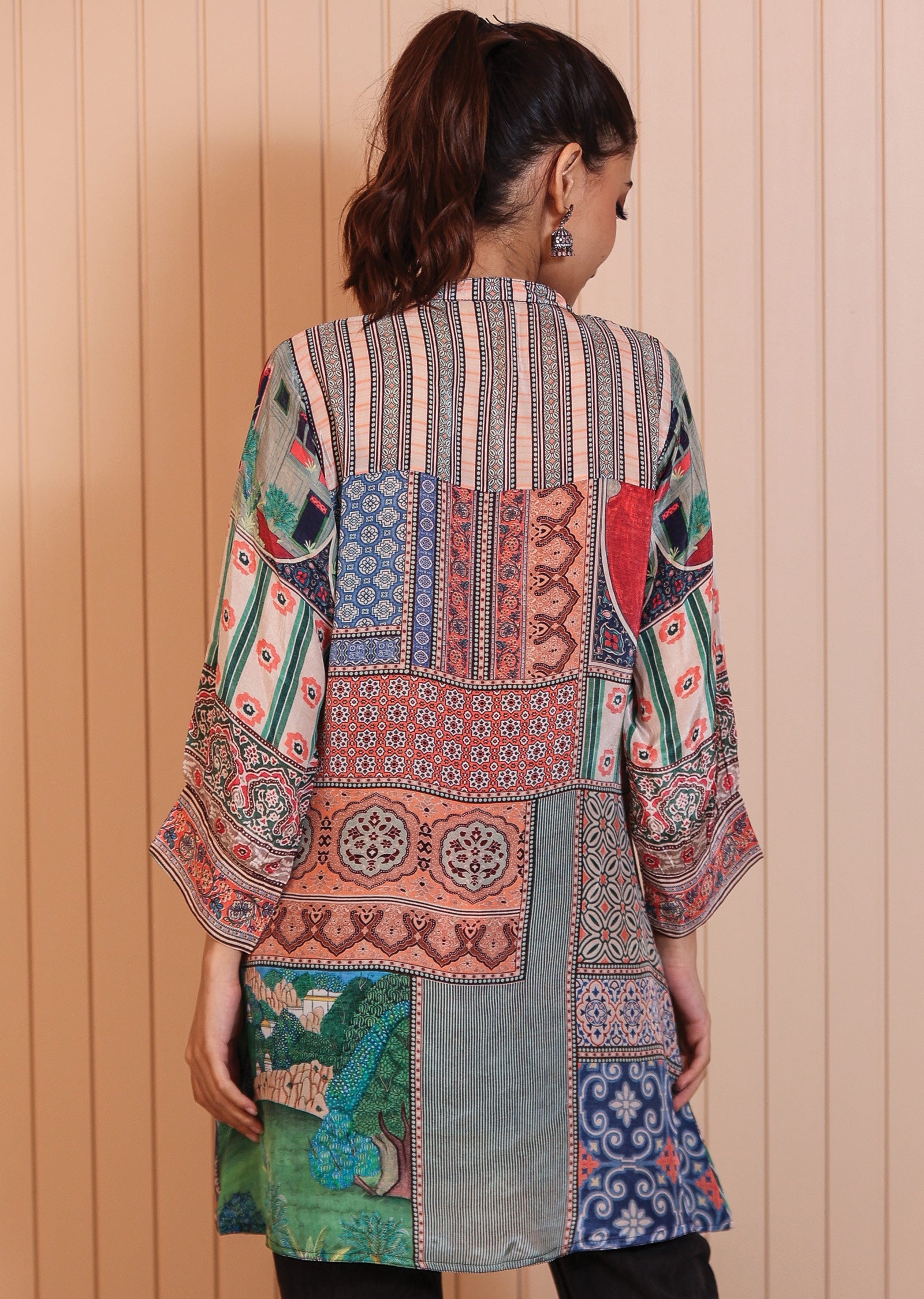 Multi Color Crepe Short Kurti