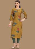 Mustard Modal Straight Cut Kurti