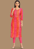 Multi Color Muslin Straight Cut Kurti