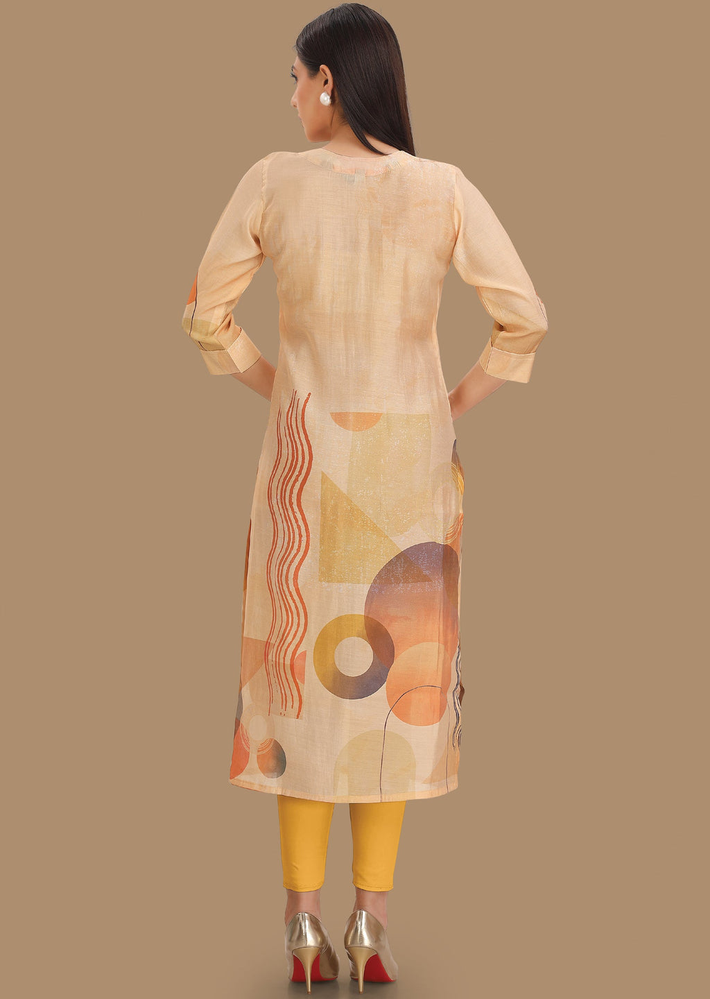 Light Peach Modal Straight Cut Kurti