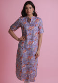 Lavender Linen Cotton Straight Cut Kurti