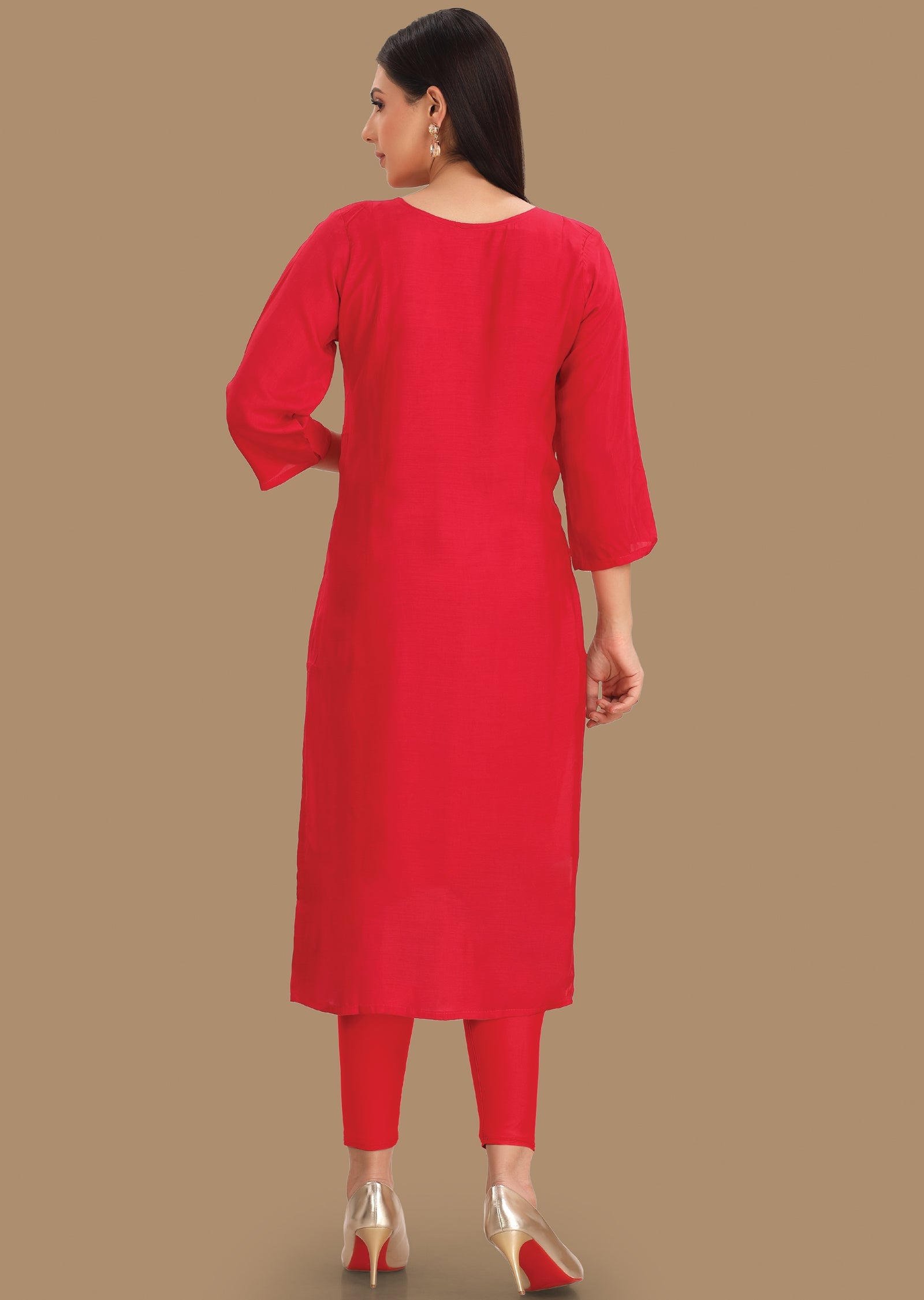 Rani Pink Muslin Straight Cut Kurti
