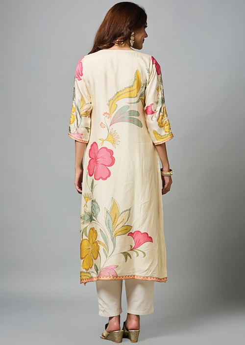 Cream Dola Silk Straight Cut