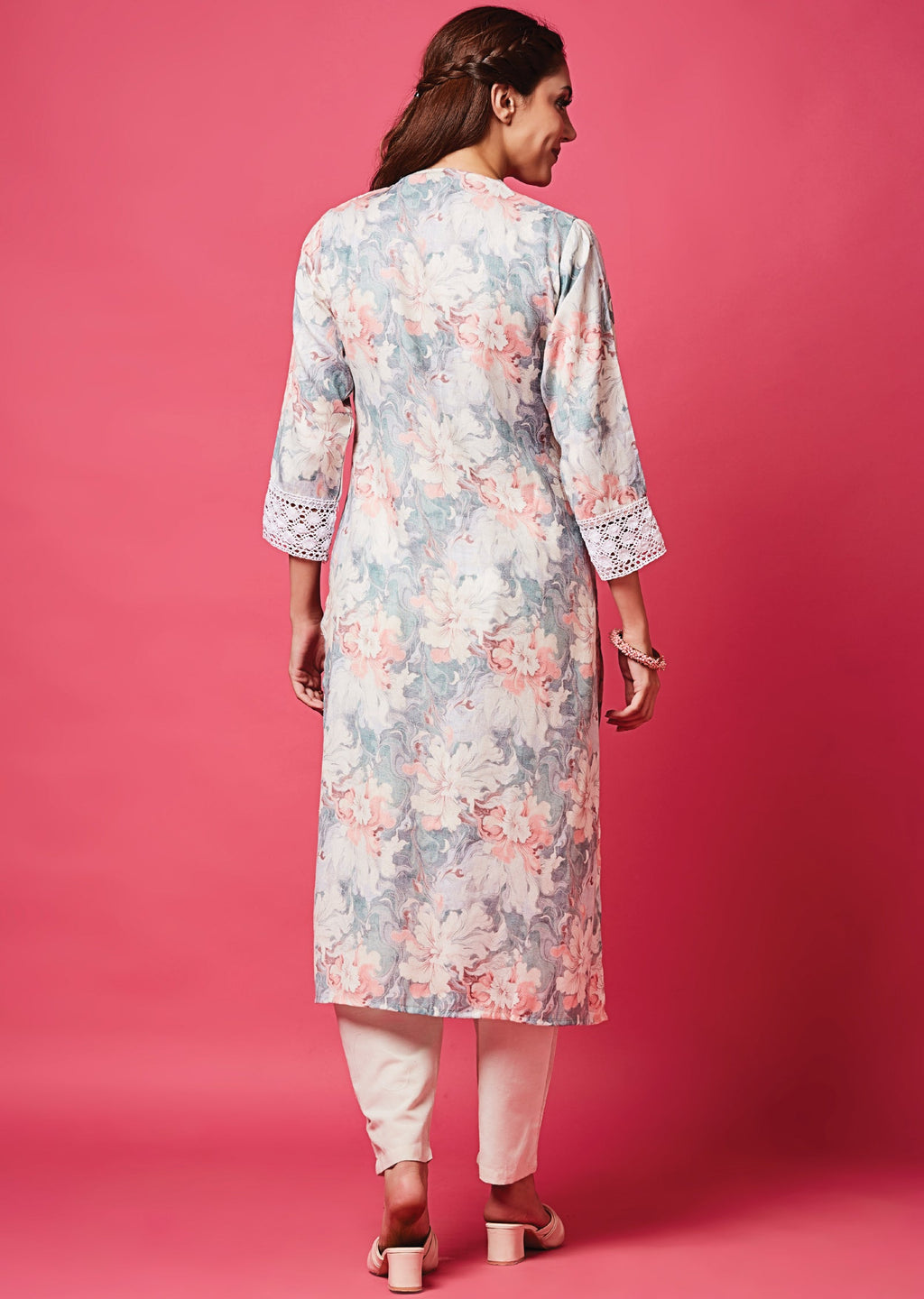 Multi Color Linen Cotton Straight Cut