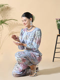 Women's Blue Printed Co-ords Set