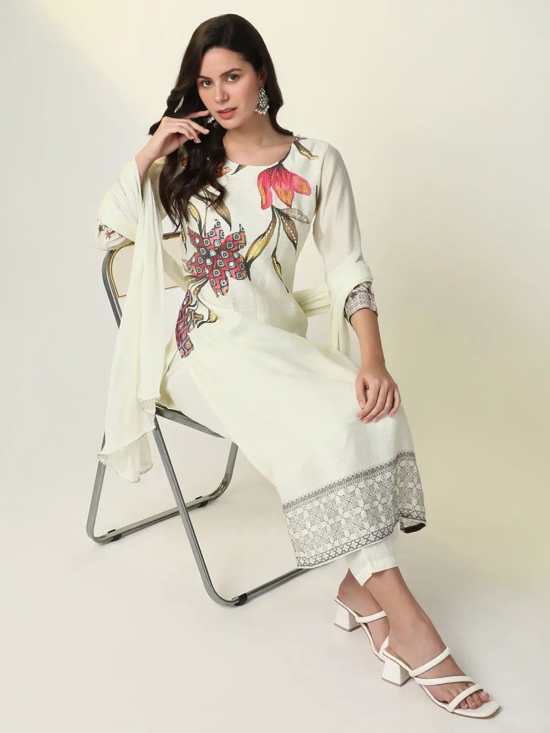 Women's Yellow Solid Kurta Set with Dupatta