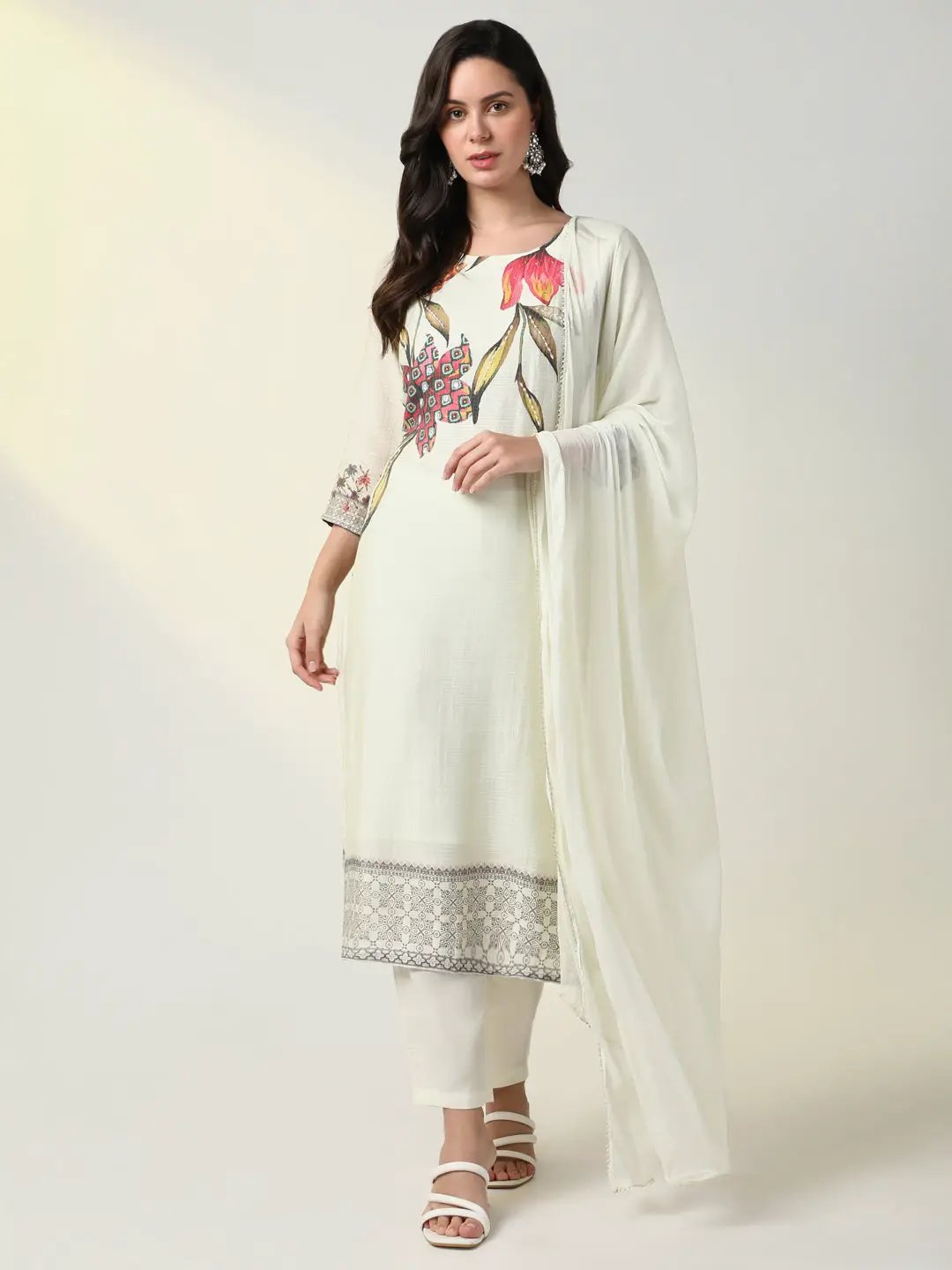 Women's Yellow Solid Kurta Set with Dupatta