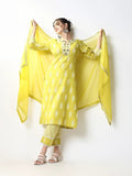 Women's Ethnic Printed Graphic Green Straight Kurta Set with Dupatta