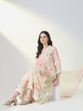 Women's Cream Floral A Line Kurta Set with Dupatta