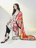 Women's Ethnic Off White Floral Straight Kurta Set with Dupatta