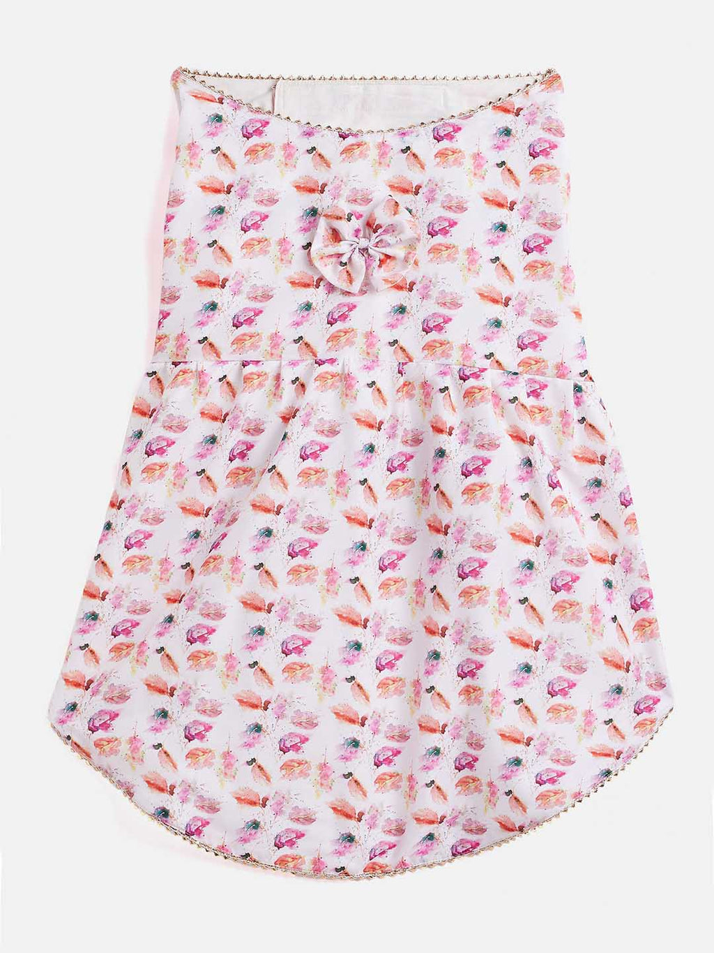 Dogs' White Abstract Printed Cotton Blend Dress