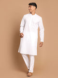 Men's White Kurta And Pajama Set