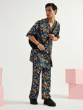 Men's Black Satin Kurta And Pyjama Set