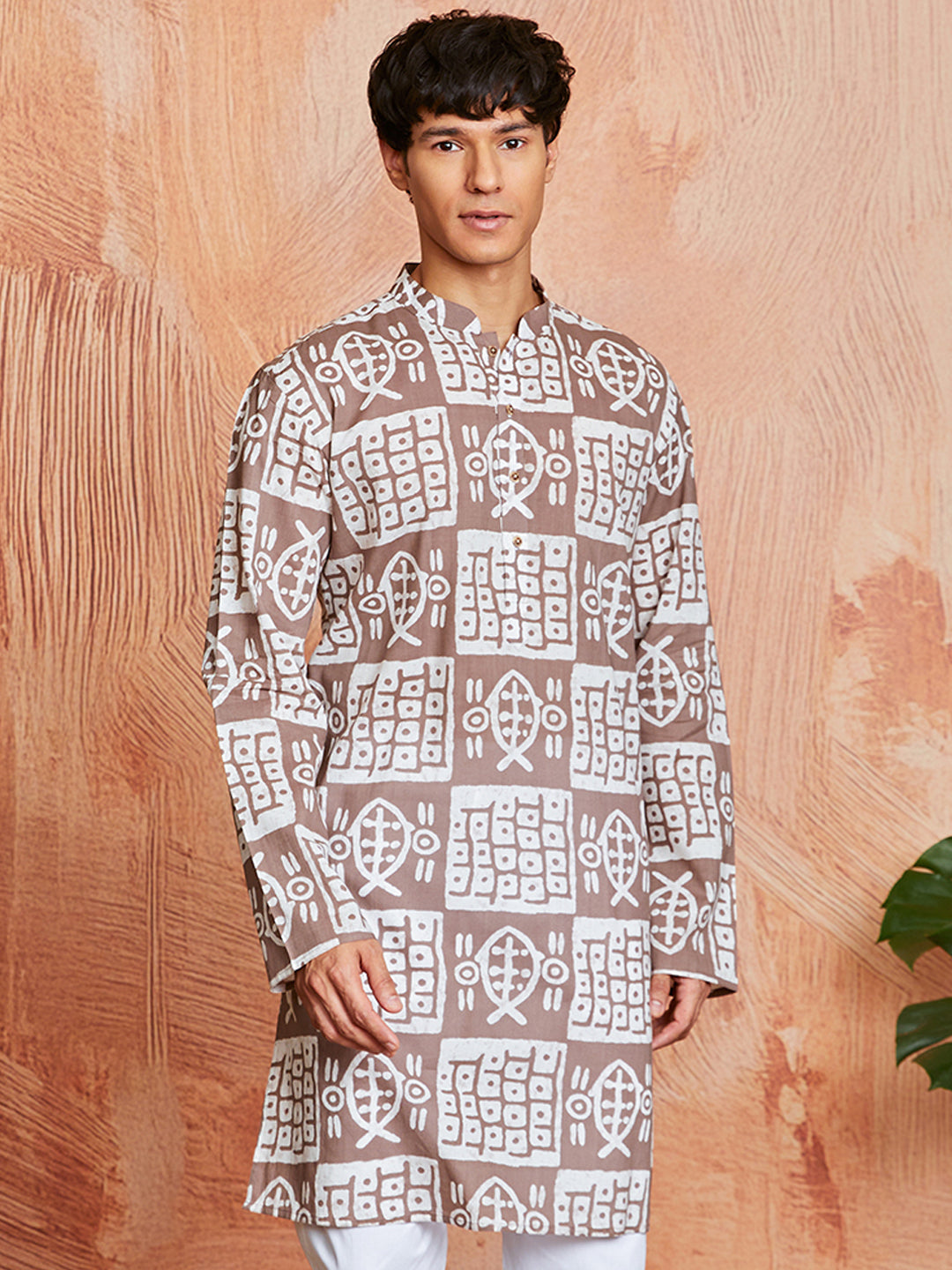 Men's Grey Cotton Kurta