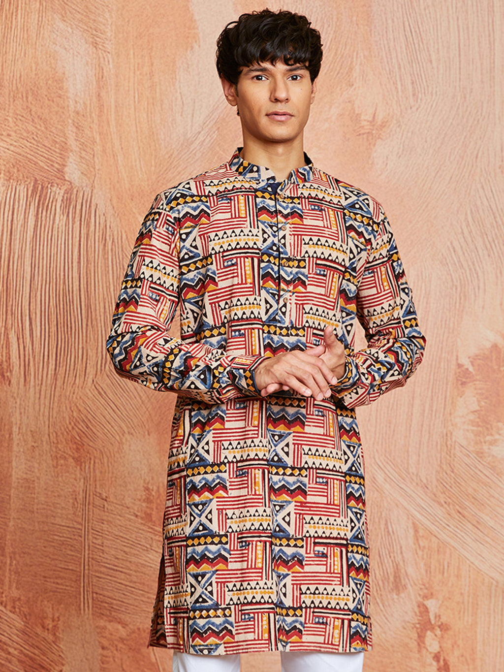 Men's Multi Color Cotton  Kurta