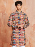Men's Multi Color Cotton  Kurta