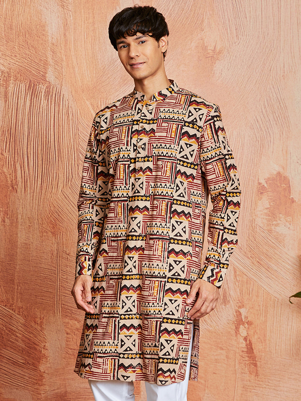 Men's Multi Color Cotton  Kurta