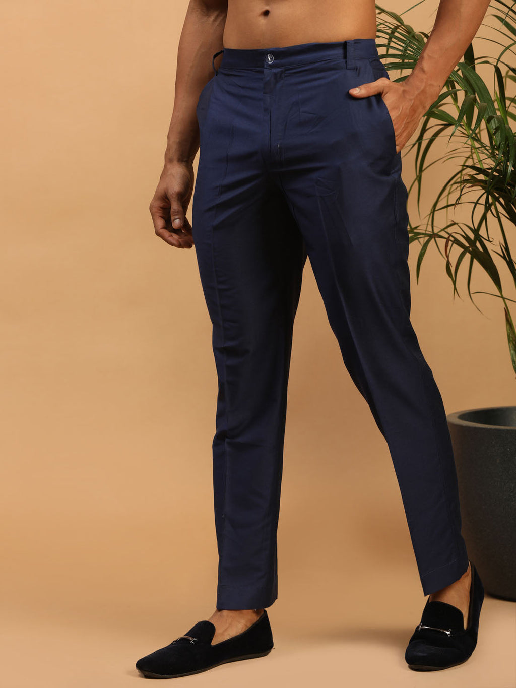 Men's Navy Blue Cotton Pant Style Pyjama