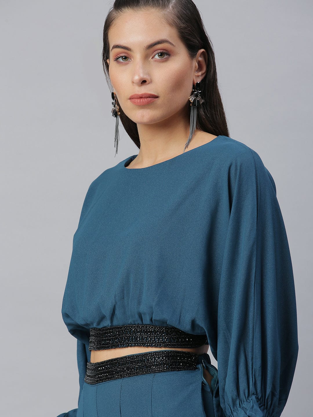 Women's Solid Teal Co-Ords Set
