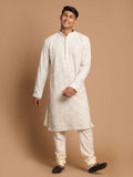 Men's Grey Ethnic Mirror Kurta With Pyjama Set