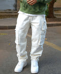 Off White Patch Pockets Denim Jeans 100% Cotton