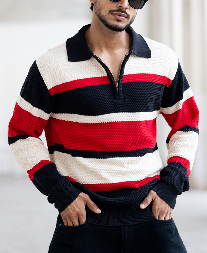 Multi Colour Regular Fit Full Sleeves T-Shirt 100% Cotton