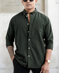 Olive Oxford Shirt 100% Cotton