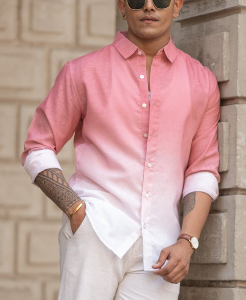 Coral Ombre Shirt 100% Cotton