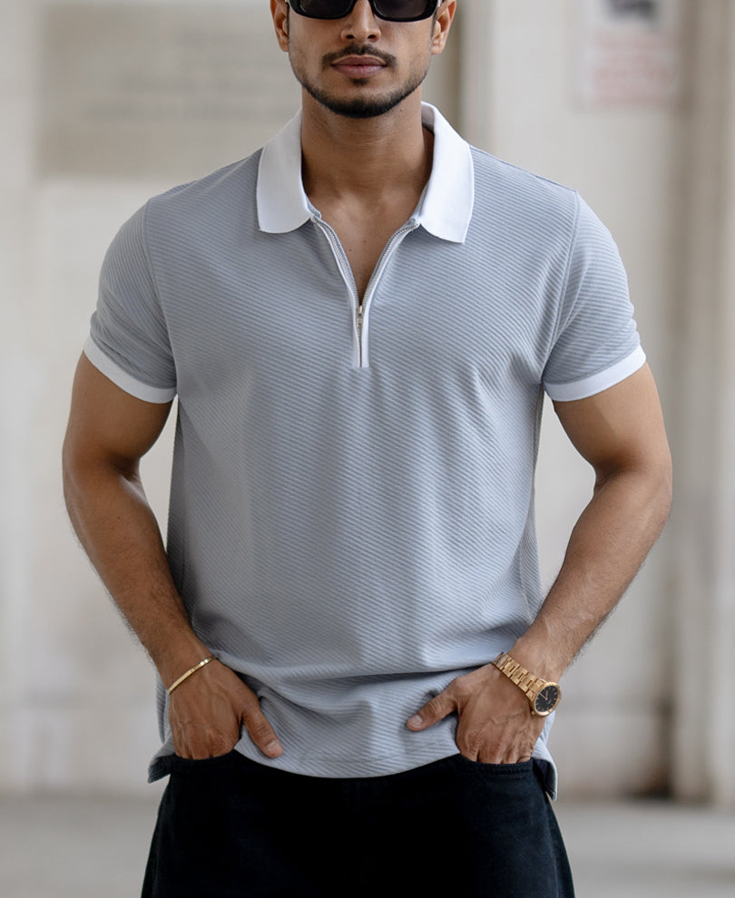 Cloud Blue Regular Fit Half Sleeves T-Shirt